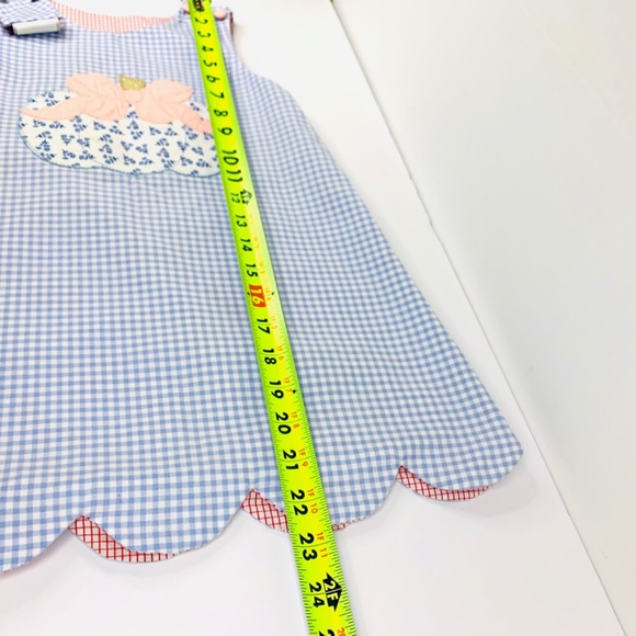 Christmas Santa/Pumpkin red/blue Gingham reversible A-line scallop jumper dress - Picture 10 of 14